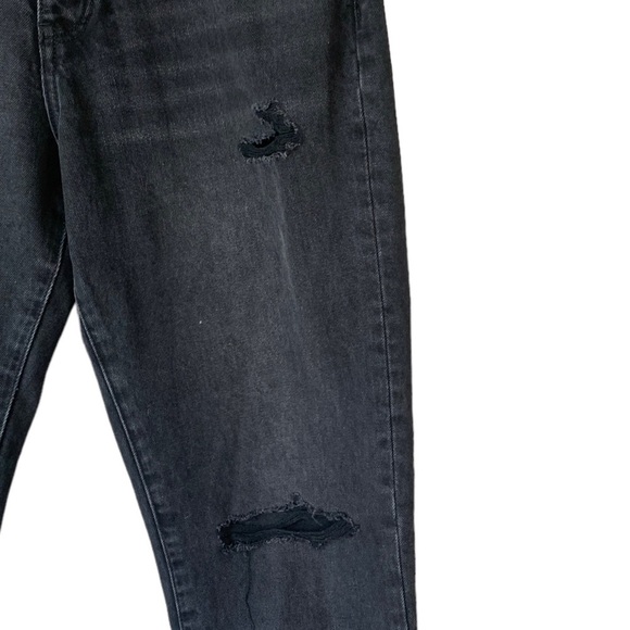 NEON Blonde Siren Mum Fit High Rise Denim Jeans Frayed Black Wash Women's 28 - Picture 8 of 16